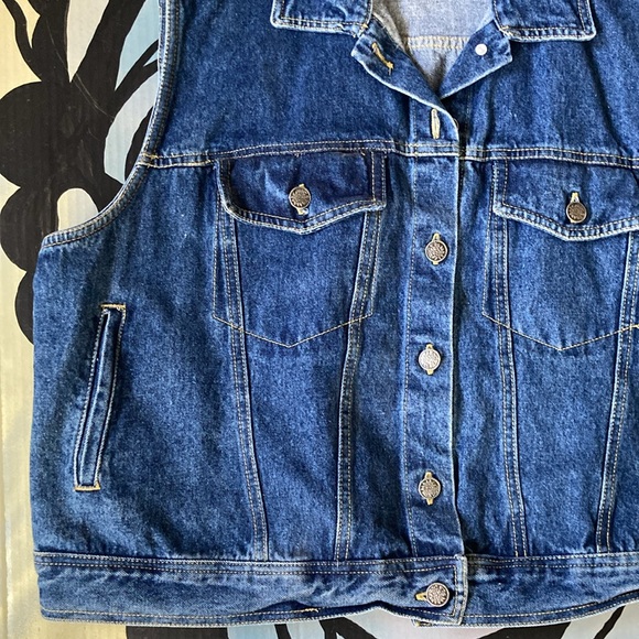 Sudden Impact Vintage 80s/90s Jeans Vest Women ~ Size Large - Picture 9 of 12